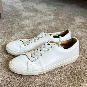 Thursday Classic Everyday Men's Classic White Leather Sneakers, size 9.5